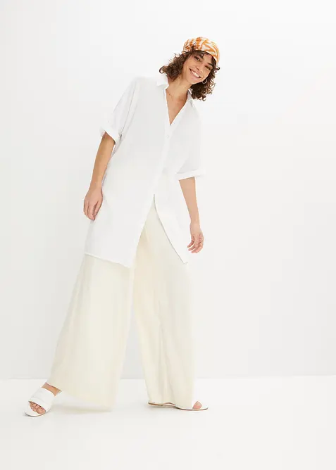 Oversize-Longbluse aus softem Musselin, bonprix