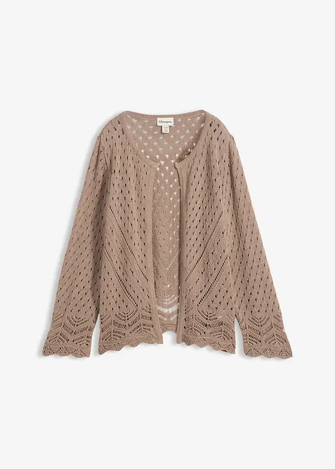 Cardigan ajour&eacute; 100% coton, bonprix