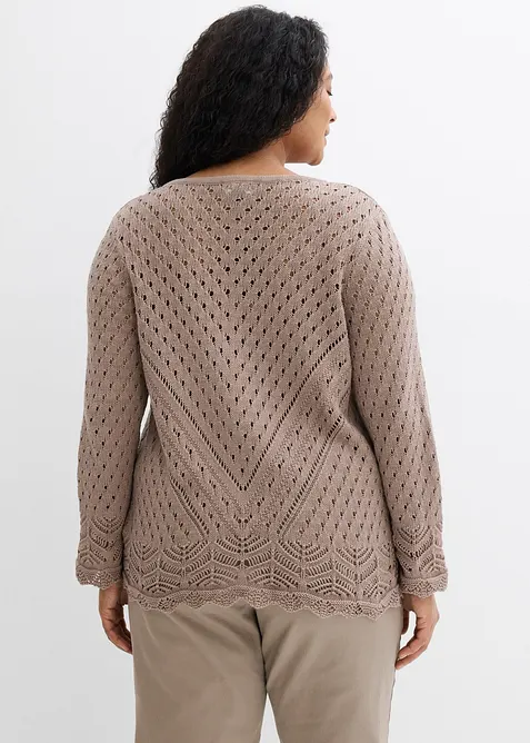 Cardigan ajour&eacute; 100% coton, bonprix