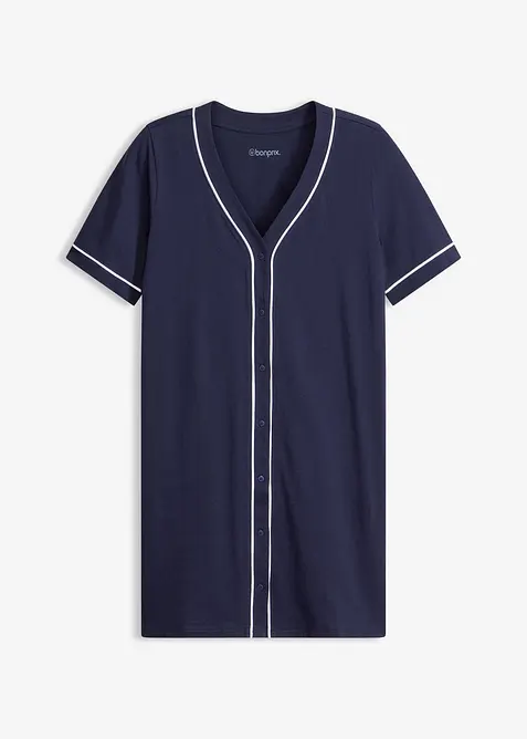 Kurzes Nachthemd aus reiner Baumwolle mit Knopfleiste, bonprix