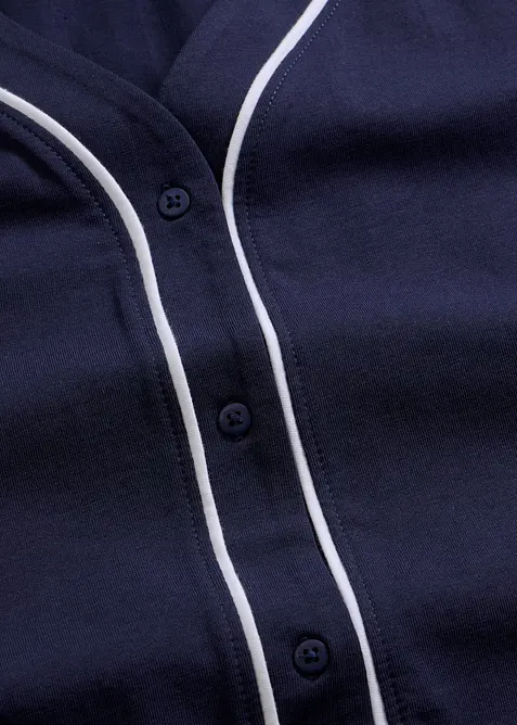 Kurzes Nachthemd aus reiner Baumwolle mit Knopfleiste, bonprix