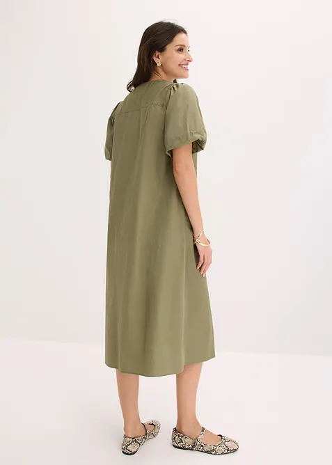 Robe midi tiss&eacute;e en coton, bonprix