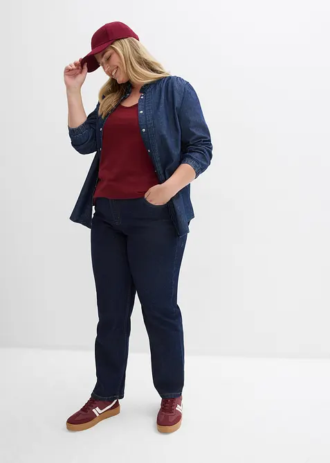 Long-Top aus reiner Baumwolle (5er Pack), bonprix