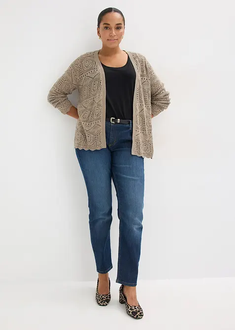 Gilet en maille ajour&eacute;e, bonprix