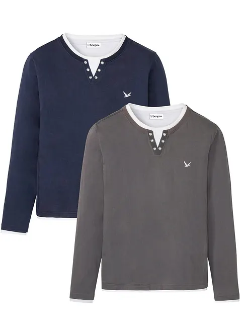 T-shirts manches longues, style 2en1, bonprix