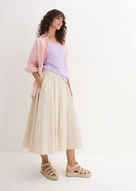 Long-Top aus reiner Baumwolle (5er Pack), bonprix