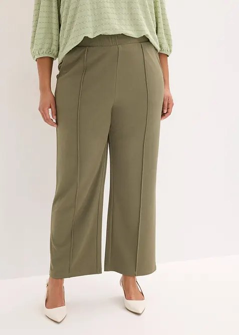 Pantalon &eacute;lastiqu&eacute; en interlock &eacute;pais, bonprix