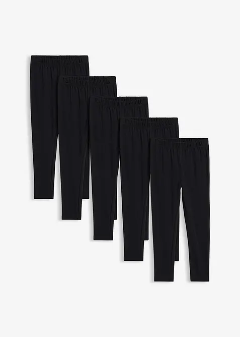 Lot de 5 leggings en coton extensible, bonprix