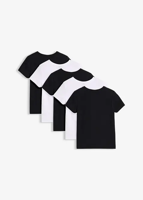 Lot de 5 T-shirts en coton extensible, bonprix