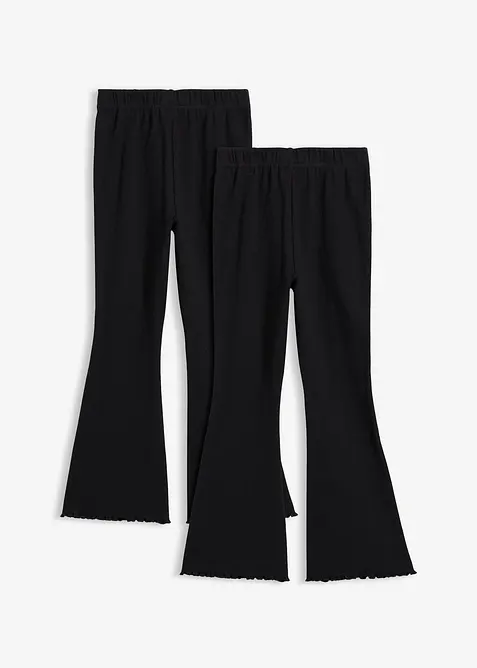 Lot de 2 leggings &eacute;vas&eacute;s et c&ocirc;tel&eacute;s, bonprix