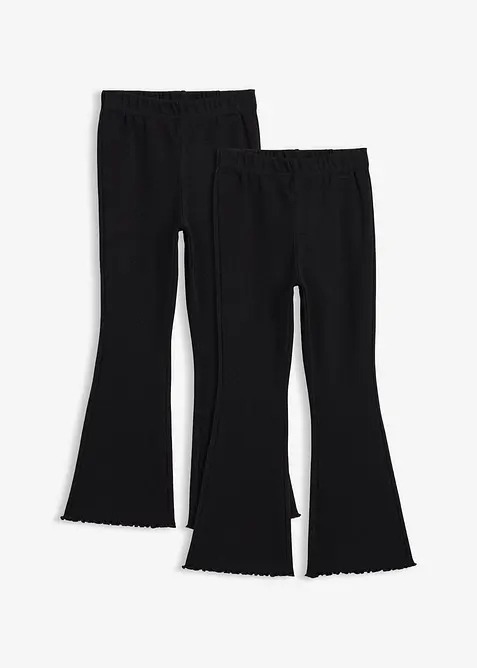 Lot de 2 leggings &eacute;vas&eacute;s et c&ocirc;tel&eacute;s, bonprix