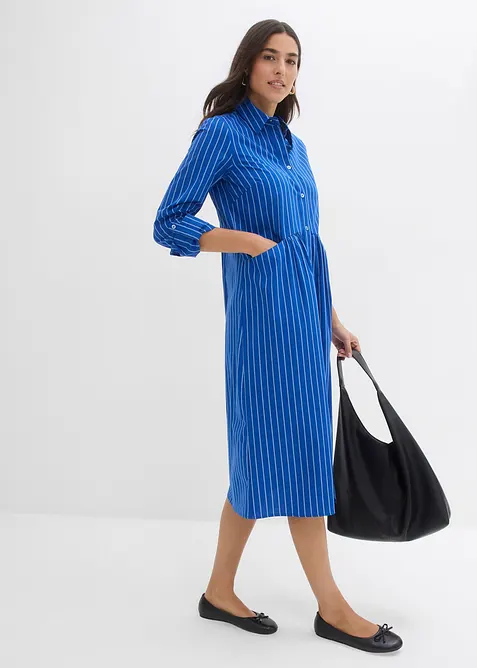 Kleid mit Hemdkragen aus reiner Baumwolle, bonprix