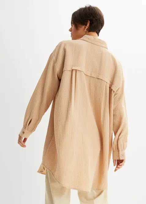 Oversize Musselin-Longbluse, bonprix