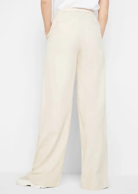 Pantalon palazzo en lin m&eacute;lang&eacute;, bonprix