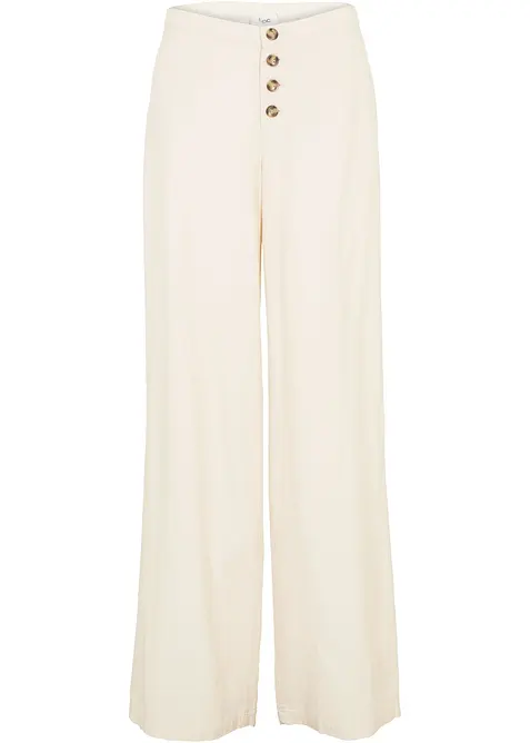 Pantalon palazzo en lin m&eacute;lang&eacute;, bonprix