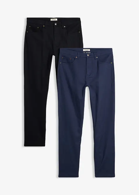 Classic Fit Stretch-Hose Straight (2er Pack), bonprix