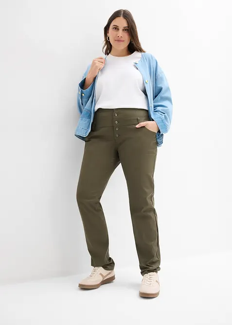 Pantalon en twill extensible, bonprix