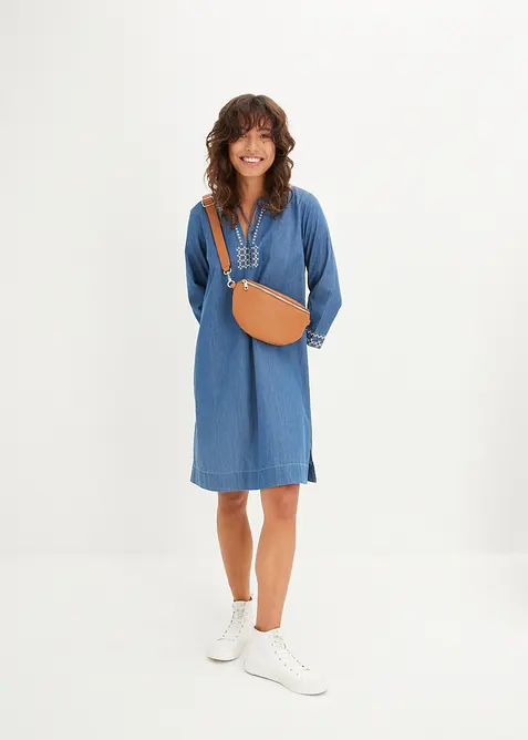Robe en jean avec broderies, bonprix