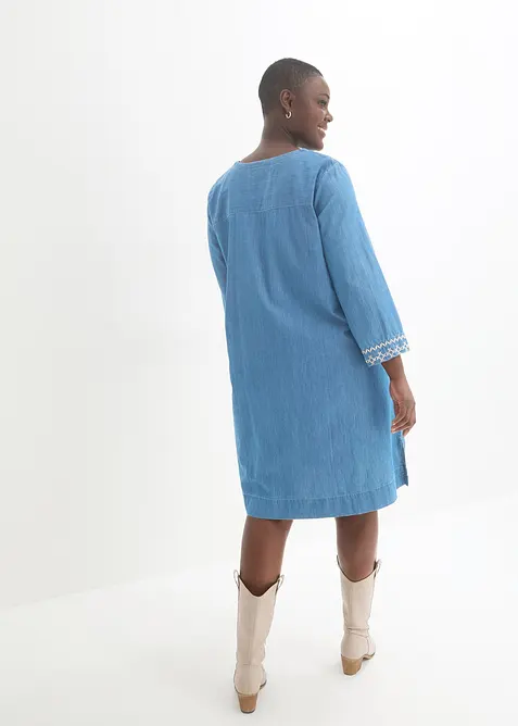 Robe en jean avec broderie, bonprix