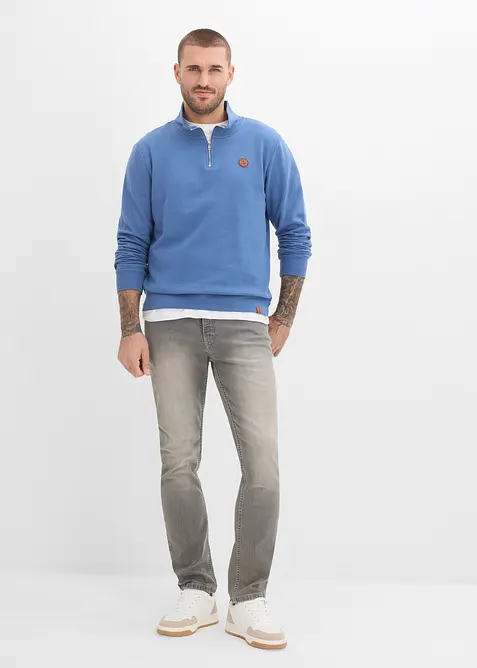 Sweat &agrave; col zipp&eacute; 100% coton, bonprix