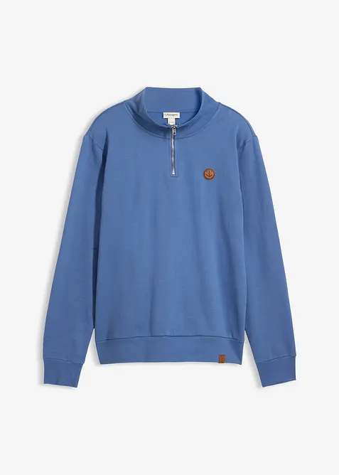 Sweat &agrave; col zipp&eacute; 100% coton, bonprix