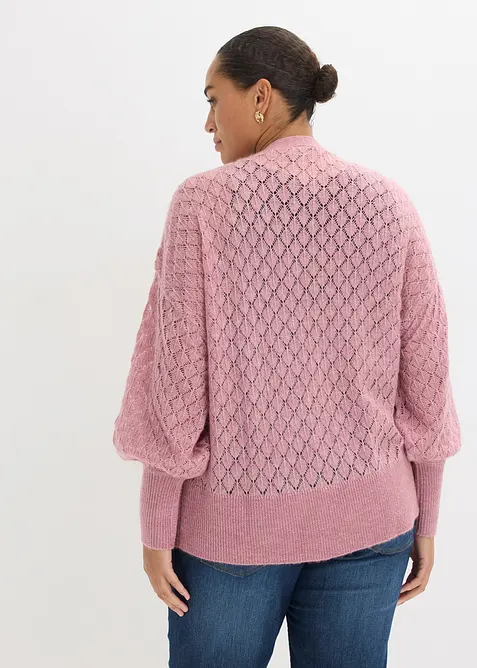 Gilet en maille ajour&eacute;e, bonprix