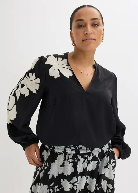 Blouse en mousseline imprim&eacute;e, bonprix
