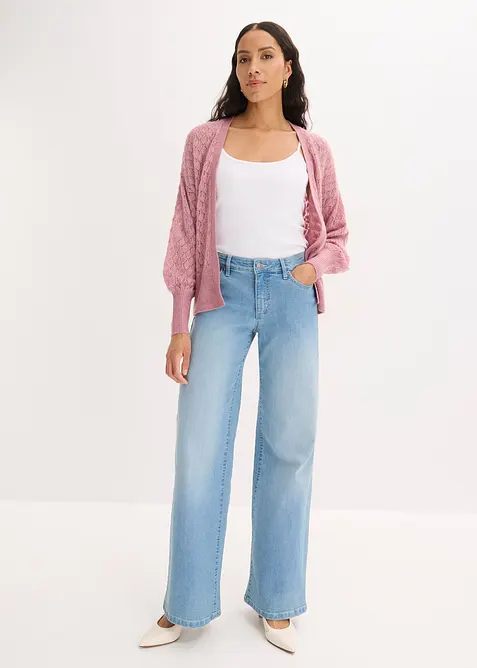 Gilet en maille ajour&eacute;e, bonprix