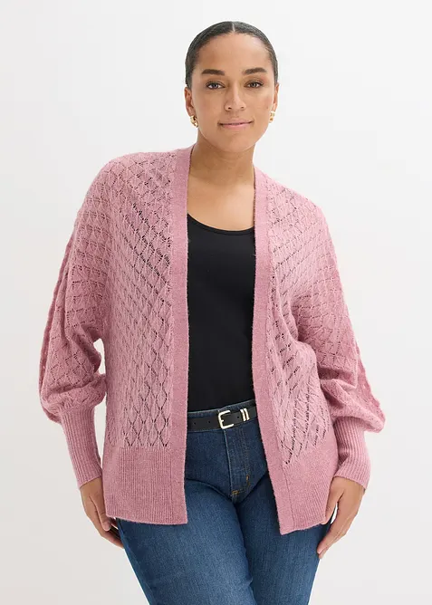 Gilet en maille ajour&eacute;e, bonprix
