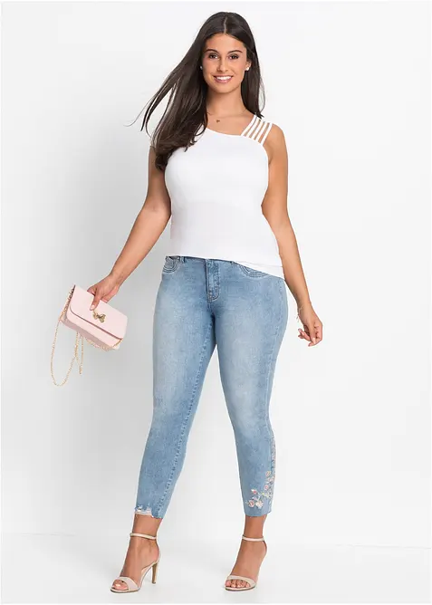 Skinny-Jeans Mid Waist, verk&uuml;rzt, bonprix