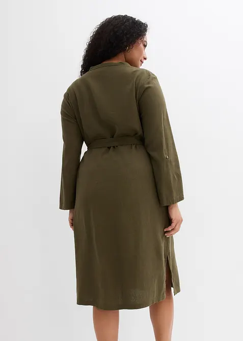 Robe &agrave; poches en lin et viscose, bonprix