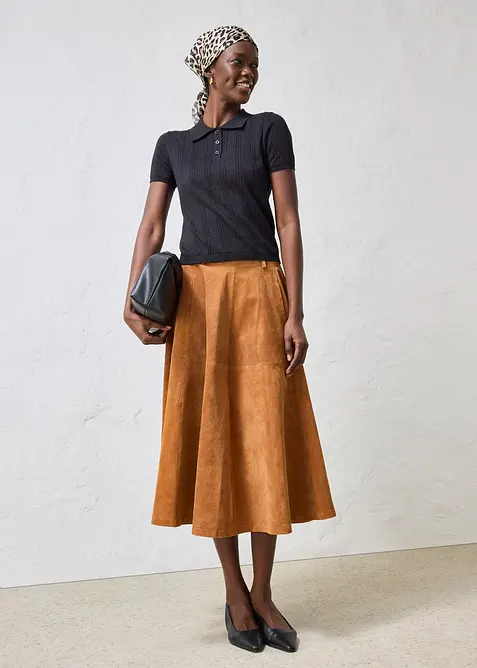 Ajour-Pullover mit Seidenanteil, bonprix