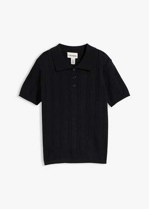 Ajour-Pullover mit Seidenanteil, bonprix