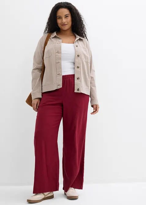 Pantalon palazzo en lin m&eacute;lang&eacute;, bonprix