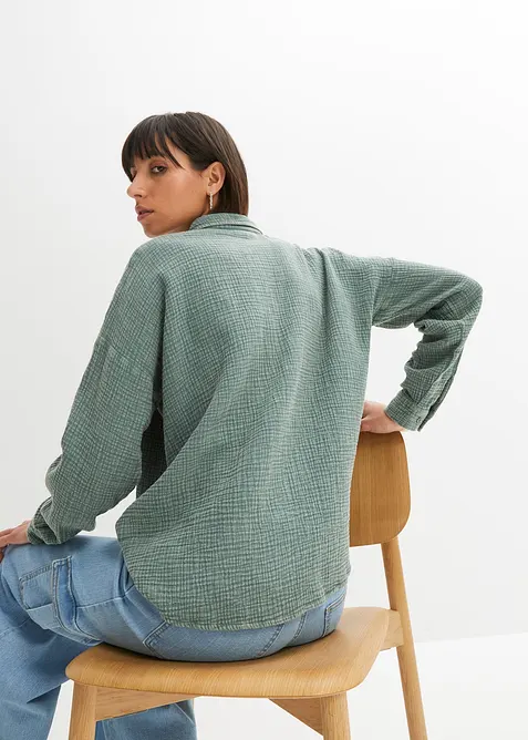 Weite Bluse in Used Optik, bonprix