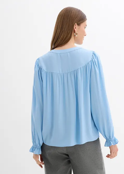 Prairie-Bluse aus flie&szlig;ender Viskose, bonprix