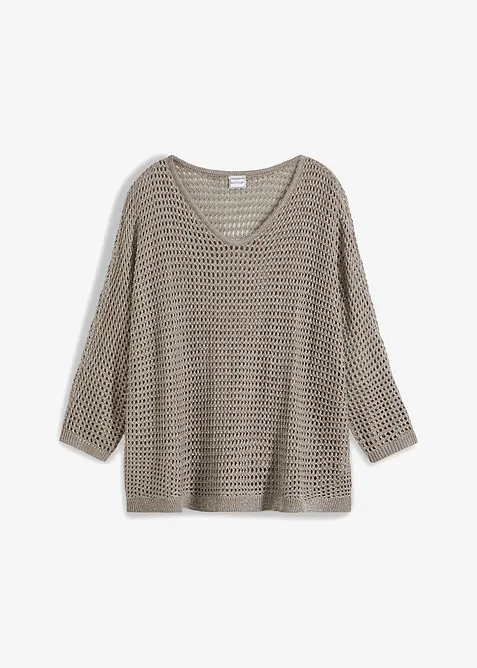 Ajour-Pullover aus Viskose-Mix, bonprix