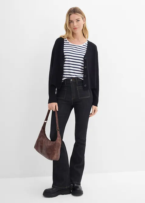 Kurze Strickjacke aus reiner Bio-Baumwolle, bonprix