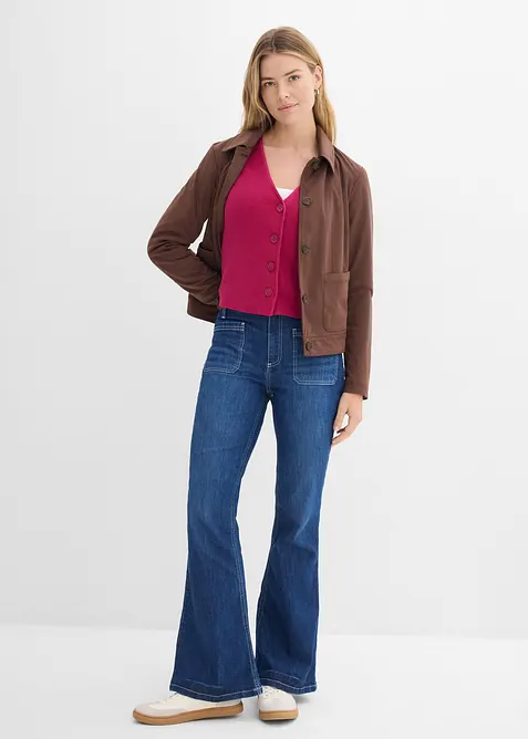 Kurze Strickjacke aus reiner Bio-Baumwolle, bonprix