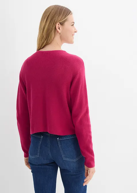 Kurze Strickjacke aus reiner Bio-Baumwolle, bonprix