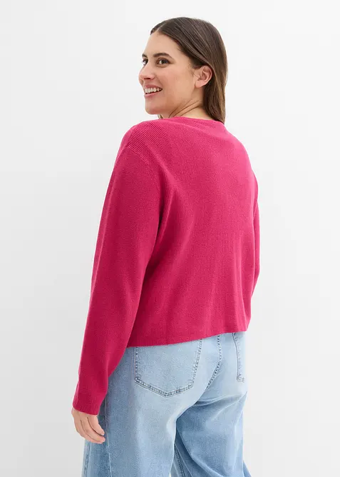 Kurze Strickjacke aus reiner Bio-Baumwolle, bonprix