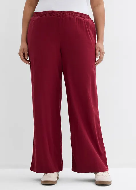 Pantalon palazzo en lin m&eacute;lang&eacute;, bonprix