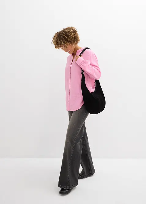 Longbluse aus luftigem Musselin, bonprix