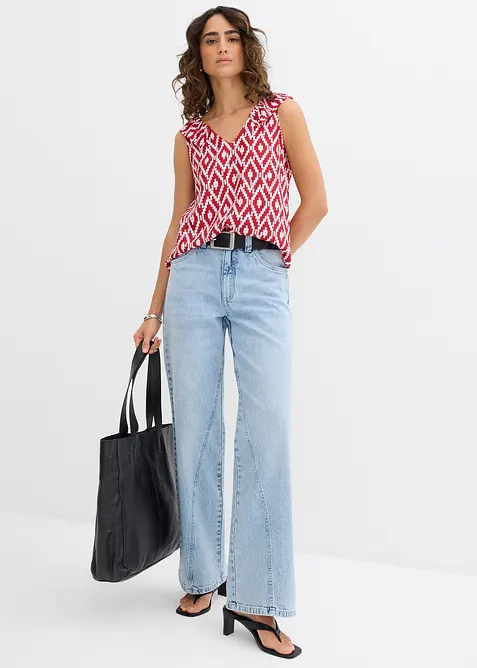 Blusentop aus flie&szlig;ender Viskose, bonprix