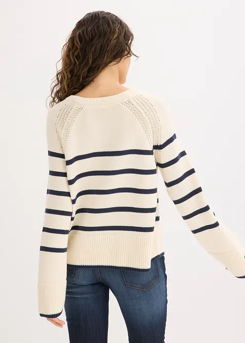 Pull &agrave; rayures contrastantes, bonprix