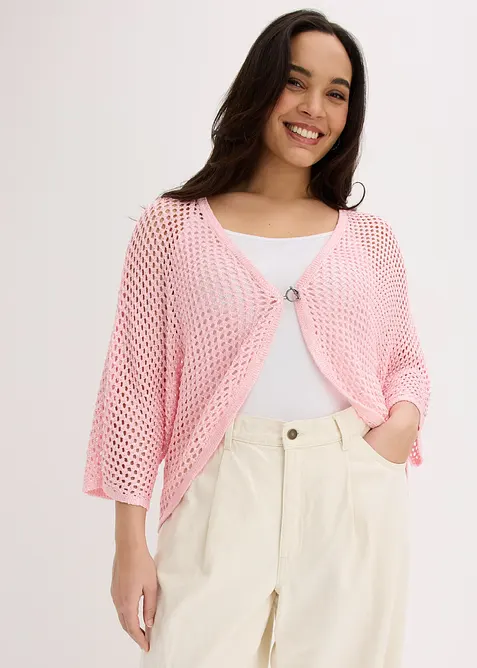 Gilet en maille ajour&eacute;e, bonprix