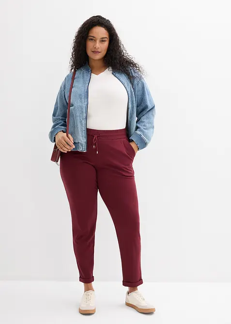 Pantalon jogger en viscose m&eacute;lang&eacute;e, bonprix