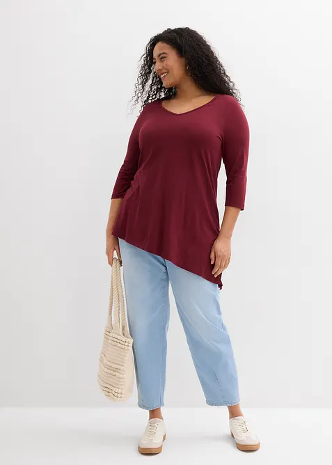 T-shirt long en coton et viscose, bonprix