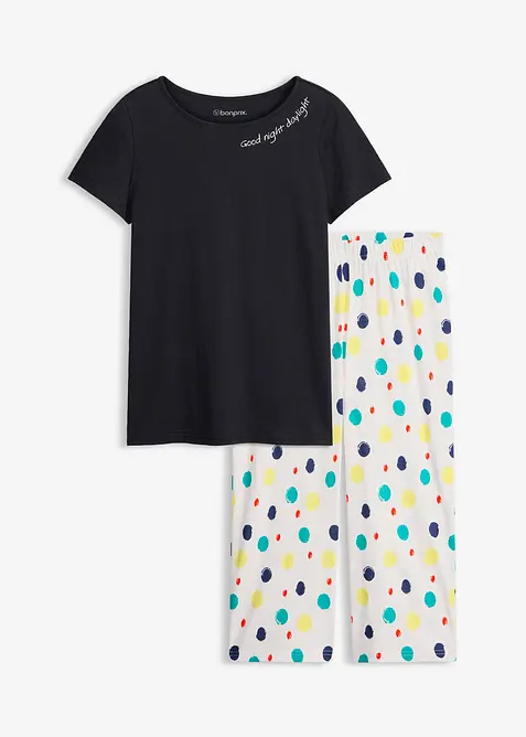 Capri Pyjama aus reiner Baumwolle, bonprix