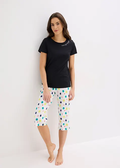 Capri Pyjama aus reiner Baumwolle, bonprix